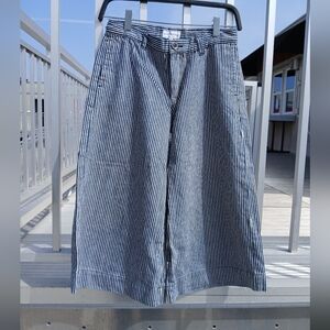 Womens Pour La Frime Blue And White Striped Colletes Pant Skorts